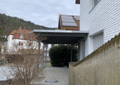 Carport mit Flachdach Begrünung